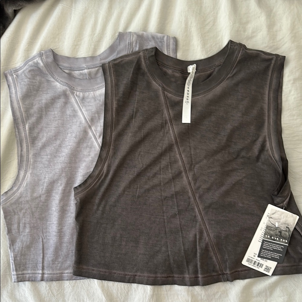 Lululemon broken beats tank. Size medium. Vintage Dark grey & light grey